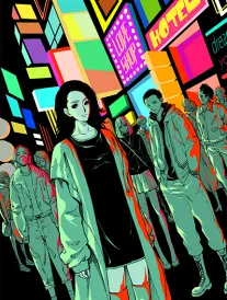 《纸上星系》片目封面,翻开的分镜稿上画满旋涡状星系